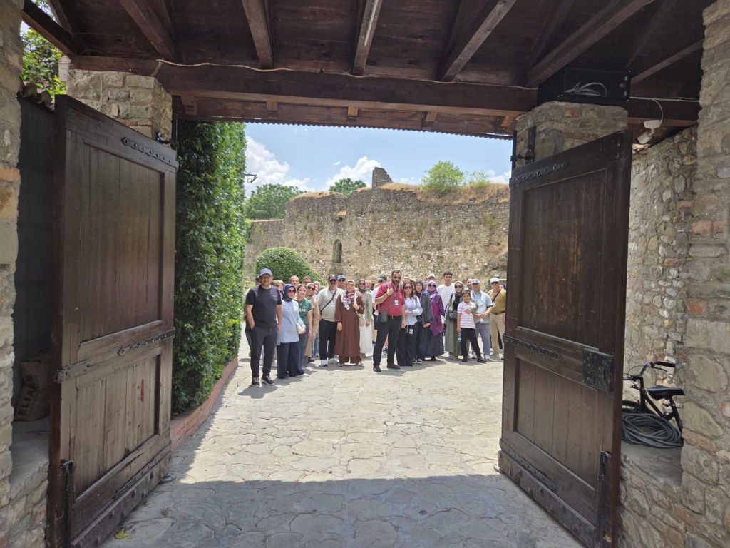 Exploring the historic Gjirokastër Castle with our guests in southern Albania.
